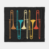 Retro Trombone - Jazz Fleece Deken (Voorkant (Horizontaal))