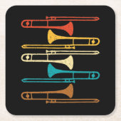 Retro Trombone - Jazz Kartonnen Onderzetters (Voorkant)