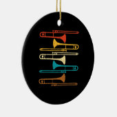 Retro Trombone - Jazz Keramisch Ornament (Rechts)