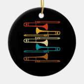 Retro Trombone - Jazz Keramisch Ornament (Voorkant)