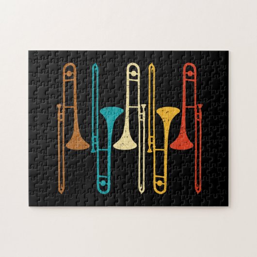 Retro Trombone - Jazz Legpuzzel (Horizontaal)
