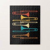 Retro Trombone - Jazz Legpuzzel (Verticaal)
