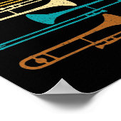 Retro Trombone - Jazz Poster (Hoek)