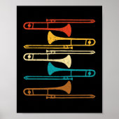 Retro Trombone - Jazz Poster (Voorkant)