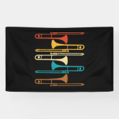 Retro Trombone - Jazz Spandoek (Horizontaal)