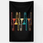 Retro Trombone - Jazz Spandoek (Verticaal)