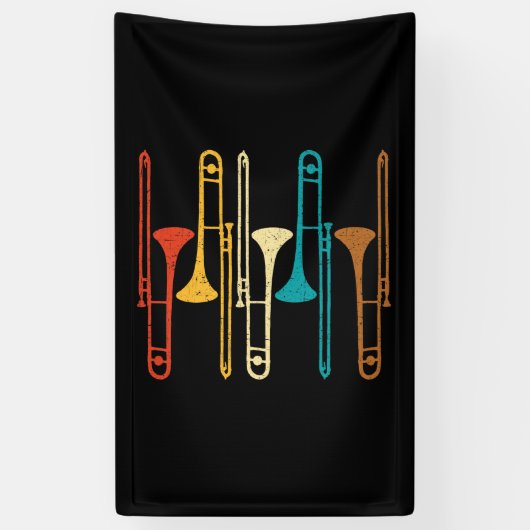 Retro Trombone - Jazz Spandoek (Verticaal)