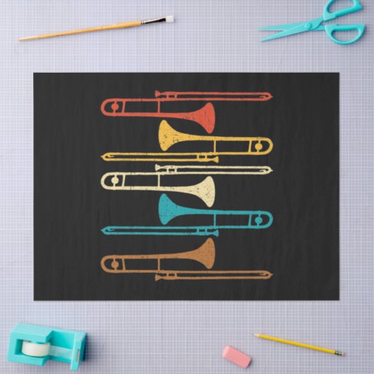 Retro Trombone - Jazz Tissuepapier (Craft)