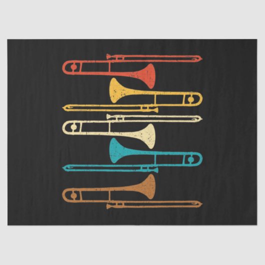 Retro Trombone - Jazz Tissuepapier (Voorkant)