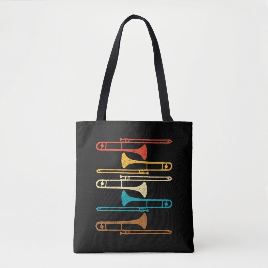 Retro Trombone - Jazz Tote Bag (Voorkant)