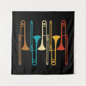 Retro Trombone - Jazz Wandkleed (Voorkant (horizontaal))