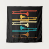 Retro Trombone - Jazz Wandkleed (Voorkant)