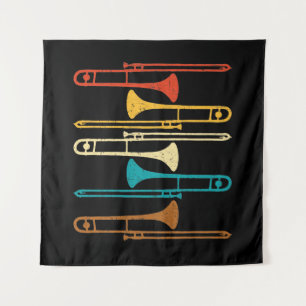Retro Trombone - Jazz Wandkleed