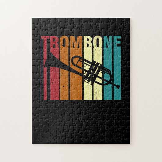 Retro  trombone Marching Band Trombone Legpuzzel (Verticaal)