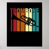Retro  trombone Marching Band Trombone Poster (Voorkant)