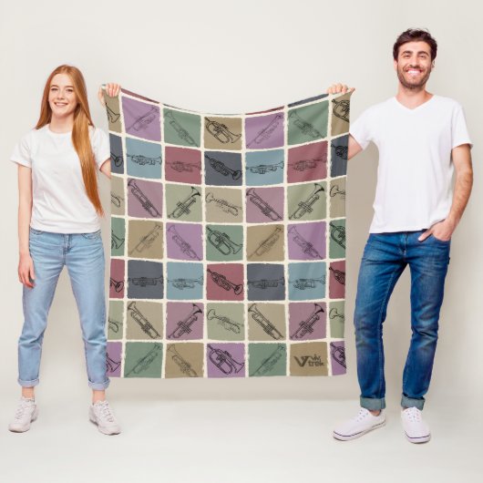 Retro trompet liefhebber deken  trompet gooien (In situ)