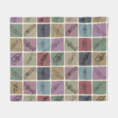 Retro trompet liefhebber deken  trompet gooien (Voorkant (Horizontaal))