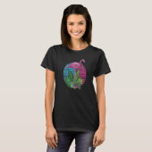 Retro Tropical Animal Exotic Bird Pink Flamingo T-shirt (Voorkant volledig)