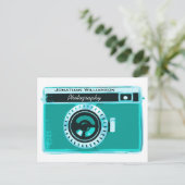 Retro Tropical Aqua Camera Photography Business Briefkaart (Staand voorkant)