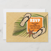 Retro Tropical Beach Party Kaart (Achterkant)