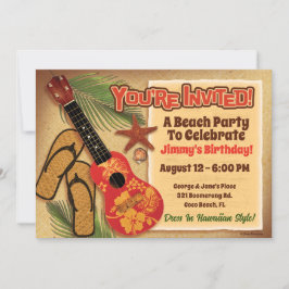 Retro Tropical Beach Party Kaart