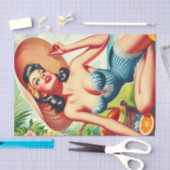 Retro Tropical Beach Pinup Tissuepapier (Craft)