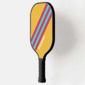 Retro Tropical Breeze Stripes met naam Pickleball Paddle (Links)