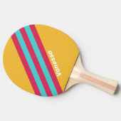 Retro Tropical Breeze Stripes met naam Tafeltennisbatje (Zijkant)
