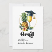 Retro Tropical Brunch Afstuderen Foto Aankondiging (Voorkant)