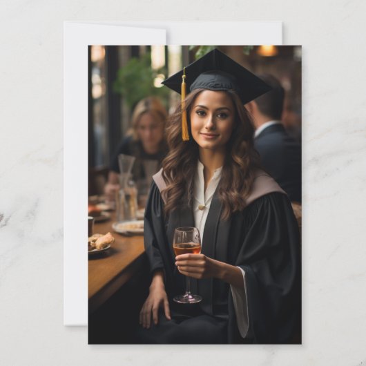 Retro  Tropical Brunch Afstuderen Foto Aankondiging (Achterkant)