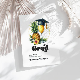 Retro  Tropical Brunch Afstuderen Foto Aankondiging