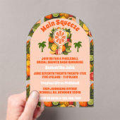 Retro Tropical Citrus Pickleball Vrijgezellenfeest Acryl Uitnodigingen (Insitu (Draagbaar))