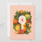 Retro Tropical Citrus Pickleball Vrijgezellenfeest Kaart (Achterkant)