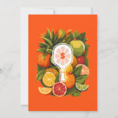 Retro Tropical Citrus Pickleball Vrijgezellenfeest Kaart (Achterkant)