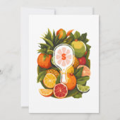 Retro Tropical Citrus Pickleball Vrijgezellenfeest Kaart (Achterkant)