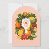 Retro Tropical Citrus Pickleball Vrijgezellenfeest Kaart (Achterkant)