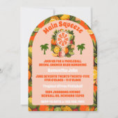 Retro Tropical Citrus Pickleball Vrijgezellenfeest Kaart (Voorkant)