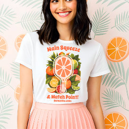 Retro Tropical Citrus Pickleball Vrijgezellenfeest Tri-Blend Shirt