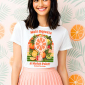 Retro Tropical Citrus Pickleball Vrijgezellenfeest Tri-Blend Shirt