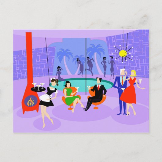 Retro Tropical Cocktail Party Briefkaart (Voorkant)