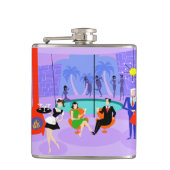 Retro Tropical Cocktail Party Fles Heupfles (Voorkant)