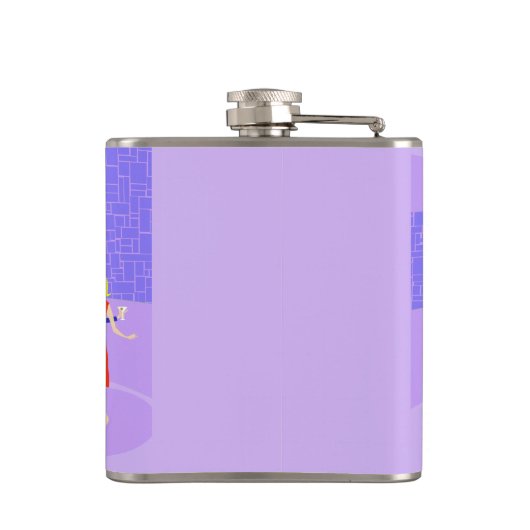 Retro Tropical Cocktail Party Fles Heupfles (Achterkant)