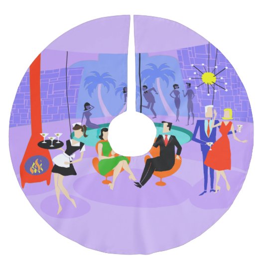 Retro Tropical Cocktail Party kerstboomrok Kerstboom Rok (Voorkant)