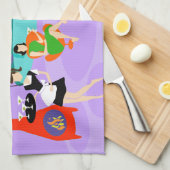 Retro Tropical Cocktail Party Kitchen Towel Theedoek (Quarter Fold)