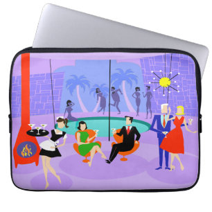Retro Tropical Cocktail Party laptophoes Laptop Sleeve