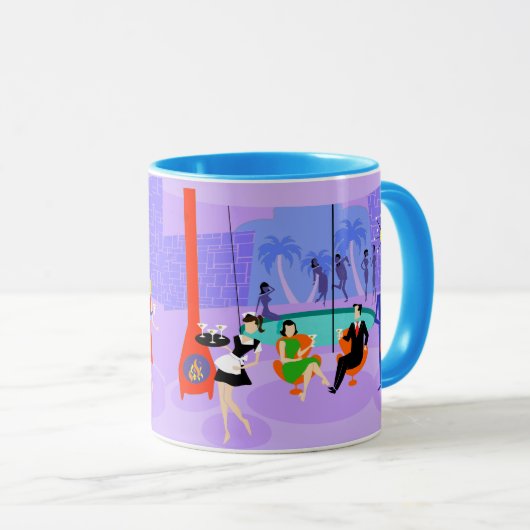 Retro Tropical Cocktail Party Mok (Voorkant rechts)