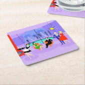 Retro Tropical Cocktail Party Paper Onderzetter (Schuin)