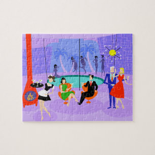 Retro Tropical Cocktail Party Puzzle Legpuzzel