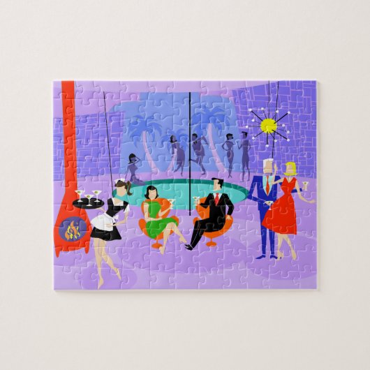 Retro Tropical Cocktail Party Puzzle Legpuzzel (Horizontaal)