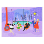 Retro Tropical Cocktail Party Tablecloth Tafelkleed (Voorkant (Horizontaal))